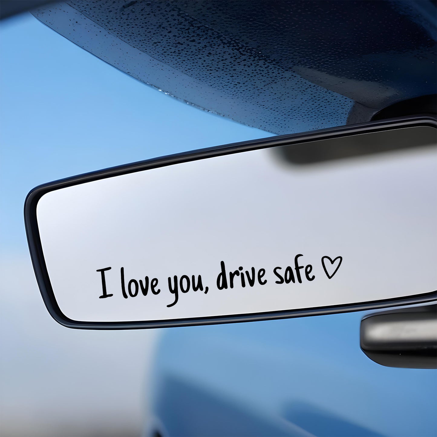 Rear View Mirror Sticker 4 Pack I Love You Drive Safe Mirror Sticker Drive Safe I Love You Rearview Mirror Decal Self Affirmations Car Mirror Stickers for Women Men Car Accessories ?Black?