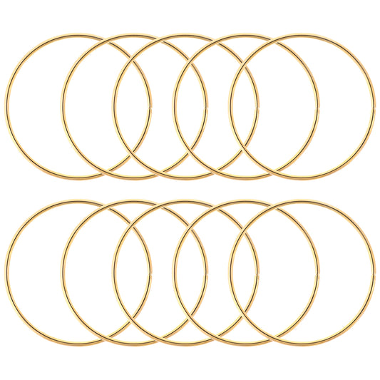 10 PCS Metal Rings for Craft Gold Hoops Floral Macrame Hoops Rings for Making Wedding Wreath Decor, Dream Catcher and DIY Centerpiece Wall Hanging Craft (Gold, 75mm)