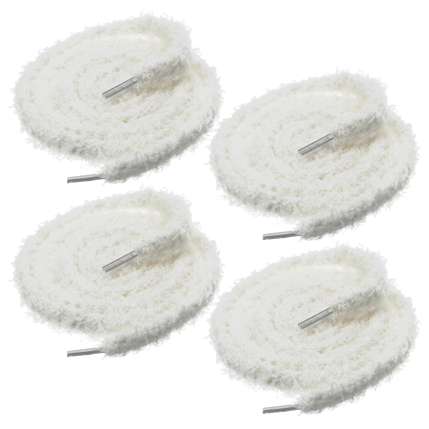 Xinjoduz 2 Pairs Fuzzy Laces Puffy Shoe Laces Cute 12mm Wide Thick Fluffy Shoelace Strings Flat Wide Soft Fluffy Lace for Vomeros Sneakers (White)