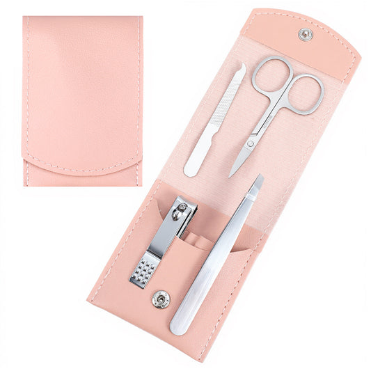 Ymapinc Travel Nail Kit - 4PCS Stainless Steel Manicure Set for Women, Nails Clipper Set, Nail Scissors for Women, Manicure Tools, Nails Care Kit