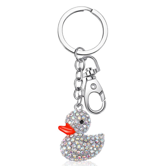 Ymapinc Rhinestone Duck Keyring for Women, Bling Crystal Duck Keychain, Cute Ducks Themed Gifts, Sparkly Key Chain Accessories for Bags, Purses & Backpacks