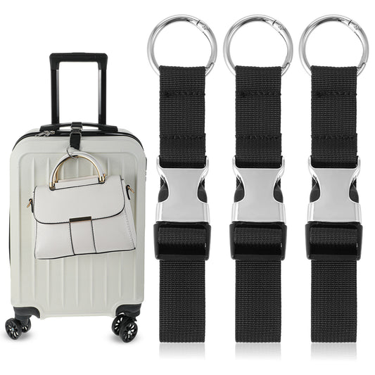 3 Pcs Add A Bag Luggage Straps Jacket Gripper, Ymapinc Adjustable Suitcase Backpack Straps Accessories,Make Your Hands Free Connecting Luggage,Easy to Carry Your Extra Bags, Black