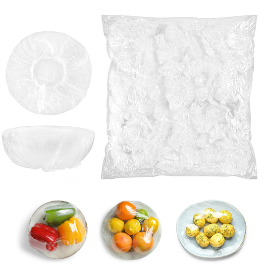 100Pcs Plastic Bowl Covers Thickened Transparent Dust Cover With Elastic Disposable Food Covers Fresh Keeping Bags Stretch Covers For Bowls Kitchen Wrap Seal Bags For Food Bowls Plate