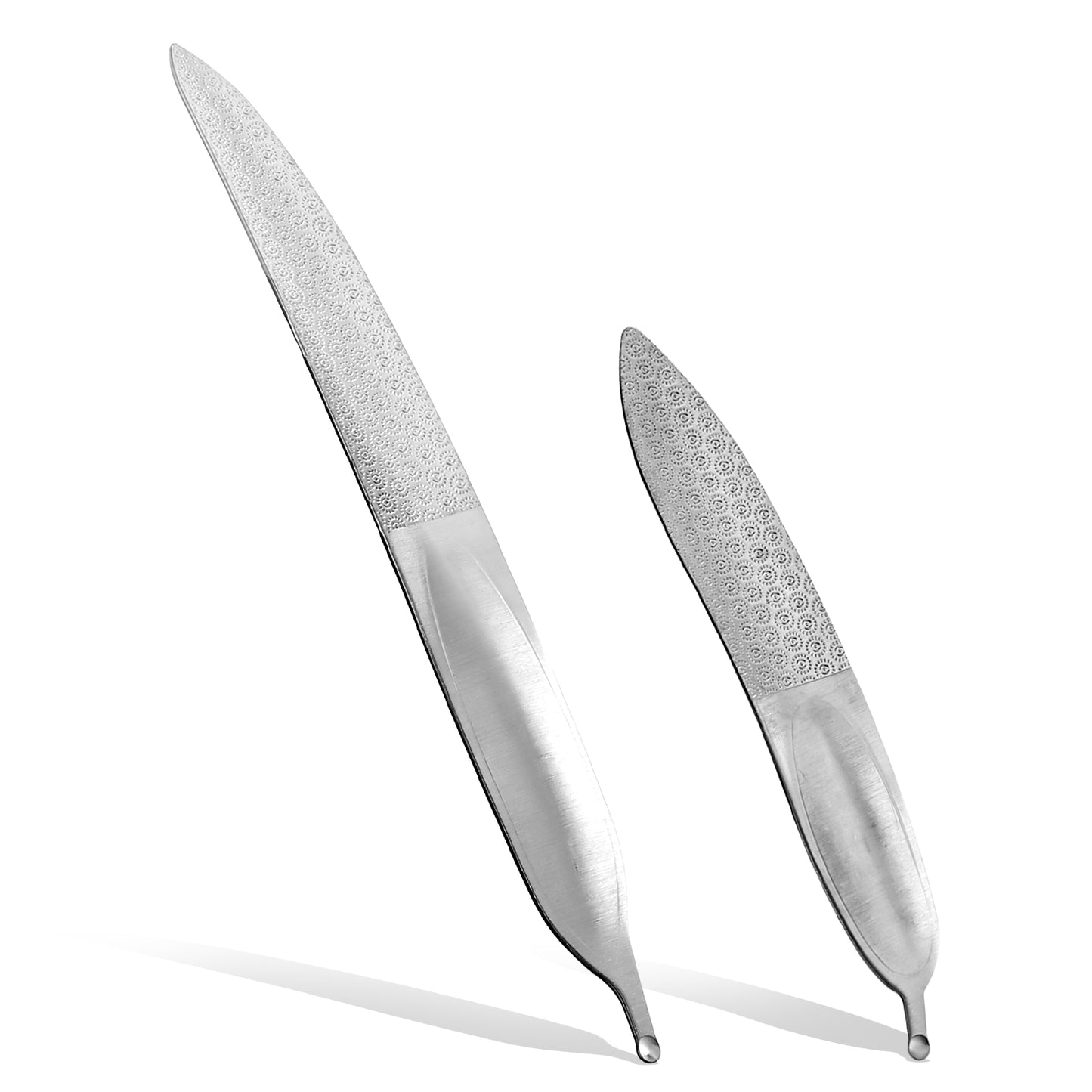 2 PCS Toenail File for Thick Toenails, Stainless Steel Curved Finger Nail File, Double Sided Metal Nail Files for Women Men Heavy Duty Seniors Durable and Efficient Care Tool (1 Large 1 Small)