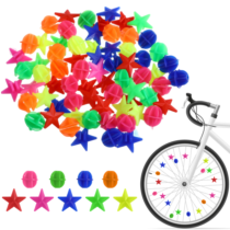 RAHHLIZS 72pcs Spoke Beads Bike Accessories Spokey Dokeys Girls and Boys Bike Spokes Colorful Plastic Bicycle Beads Clips