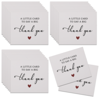 Nogeqi 100 Pcs Small Thank You Cards Bulk Business Mini Thank You Cards No Envelope for Wedding Party Favor Graduation Business Baby Shower Retail Store All Occasion, 8.8 x 7.6 cm