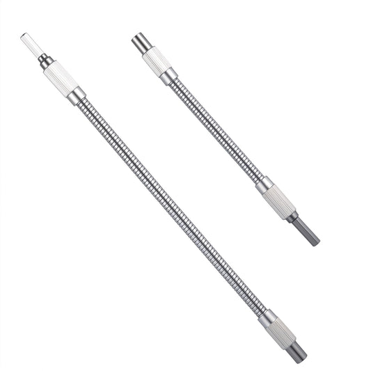 2PCS Flexible Drill Bit Extension Set, Universal Extension for Drills, Flex Shaft Extensions Socket Drill Bit Holder for Tight Spaces, Compatible with Manual/Power Drills(7.8", 11.6")