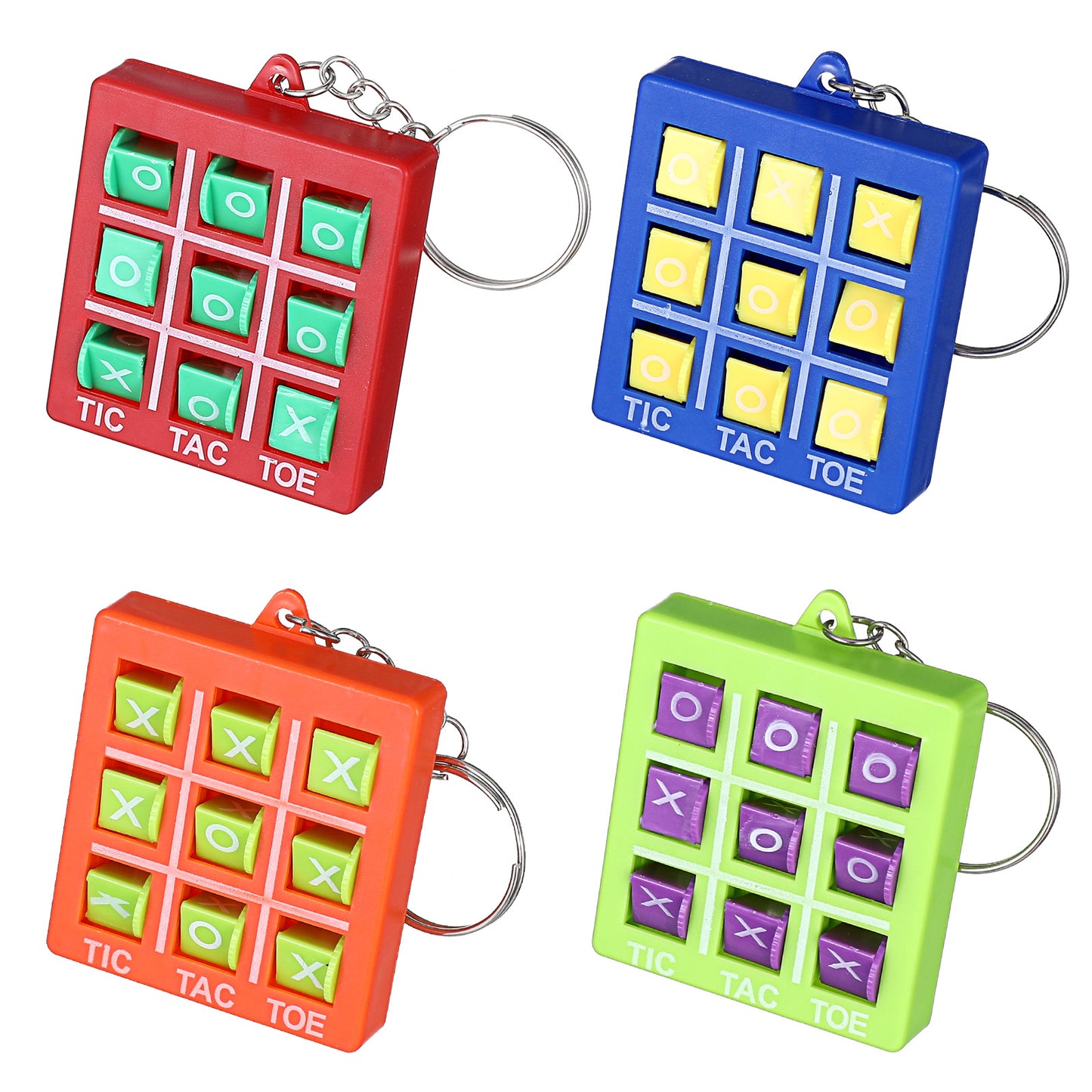 Mabor XO Tac-Toe Keychain Plastic Tac-Toe Game Pendant for Goodie Bags Mini Portable Pocket Board Games Keyring for Backpack Valentines Birthday Party