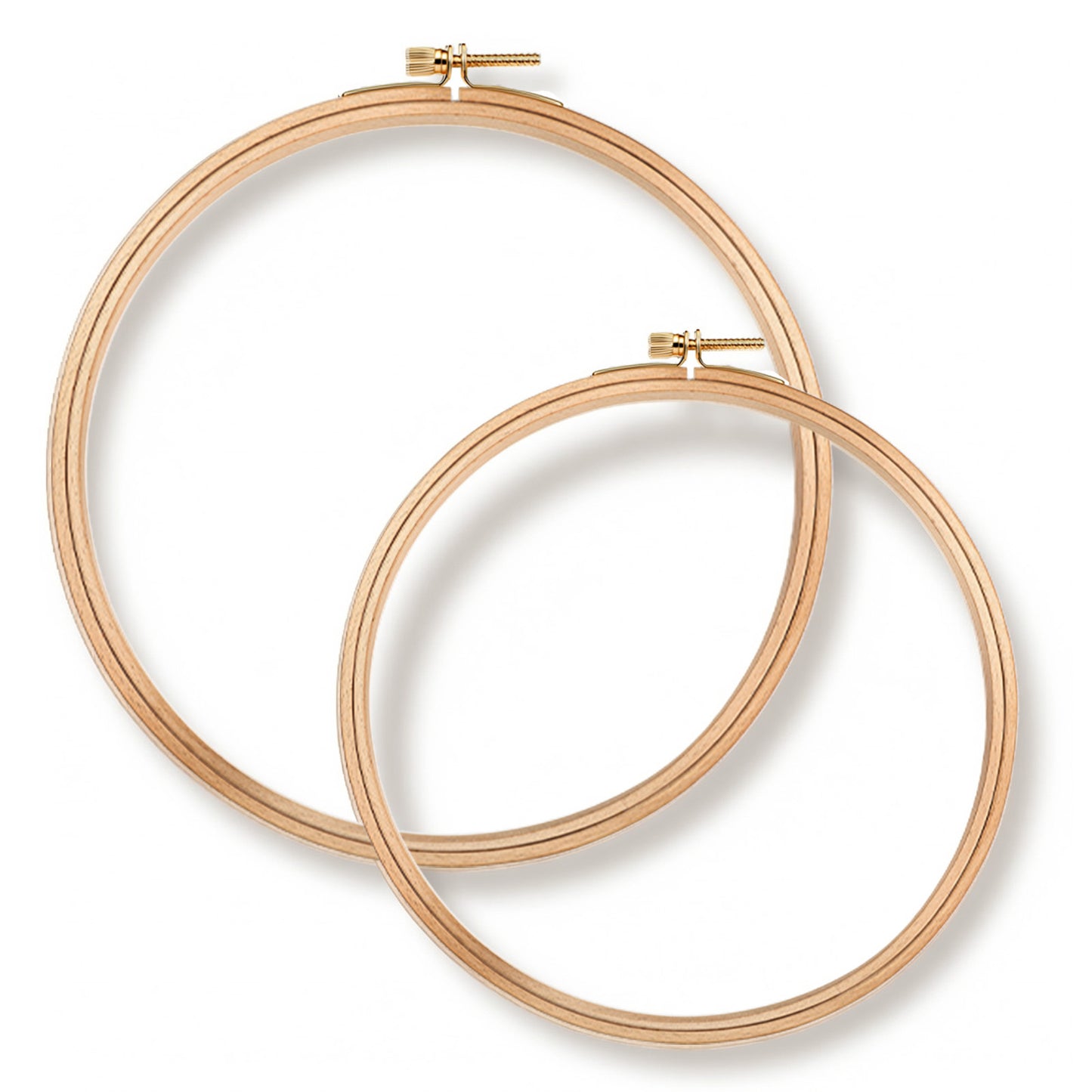 Nogeqi 2 Pack Embroidery Hoop Frame, Round Cross Stitch Hoop, 6 Inch/8 Inch Adjustable Bamboo Embroidery Ring Circle for Cross Stitch Needlework Sewing Kits Craft DIY Supplies (2 Size)