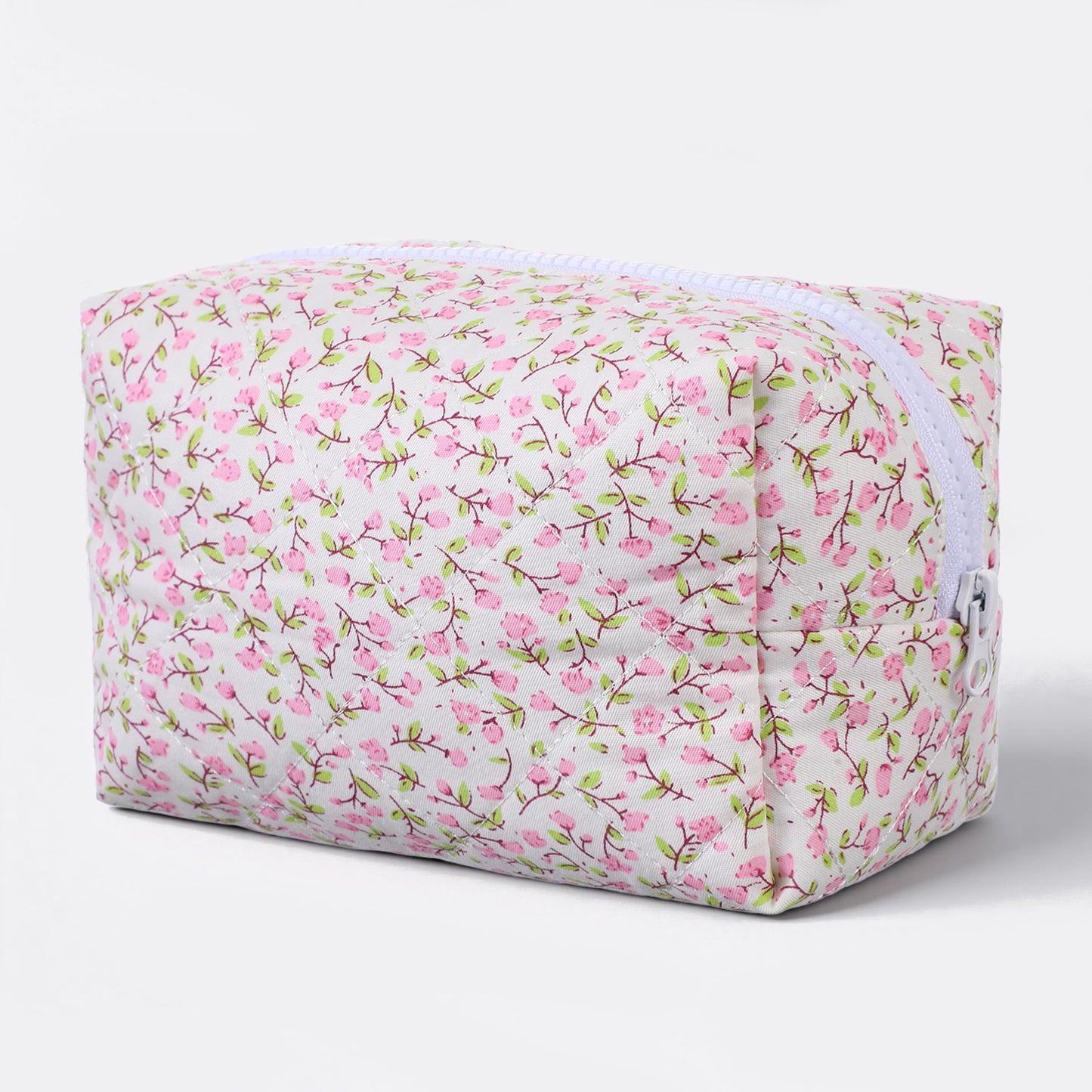Nogeqi Cosmetic Bag Makeup Bags Quilted Makeup Bag Cute Quilted Pouch Floral for Travel Toiletry for Women Friend Sister Bridesmaid