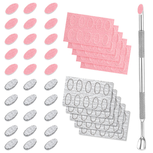 100 Pcs Cuticle File Cuticle Pusher Pen Nail Printer Nail Art Machine Sandpaper Sheets Dual Ended Cutter Stainless Steel Pusher Tools Self-Adhesive Sandpaper for Women