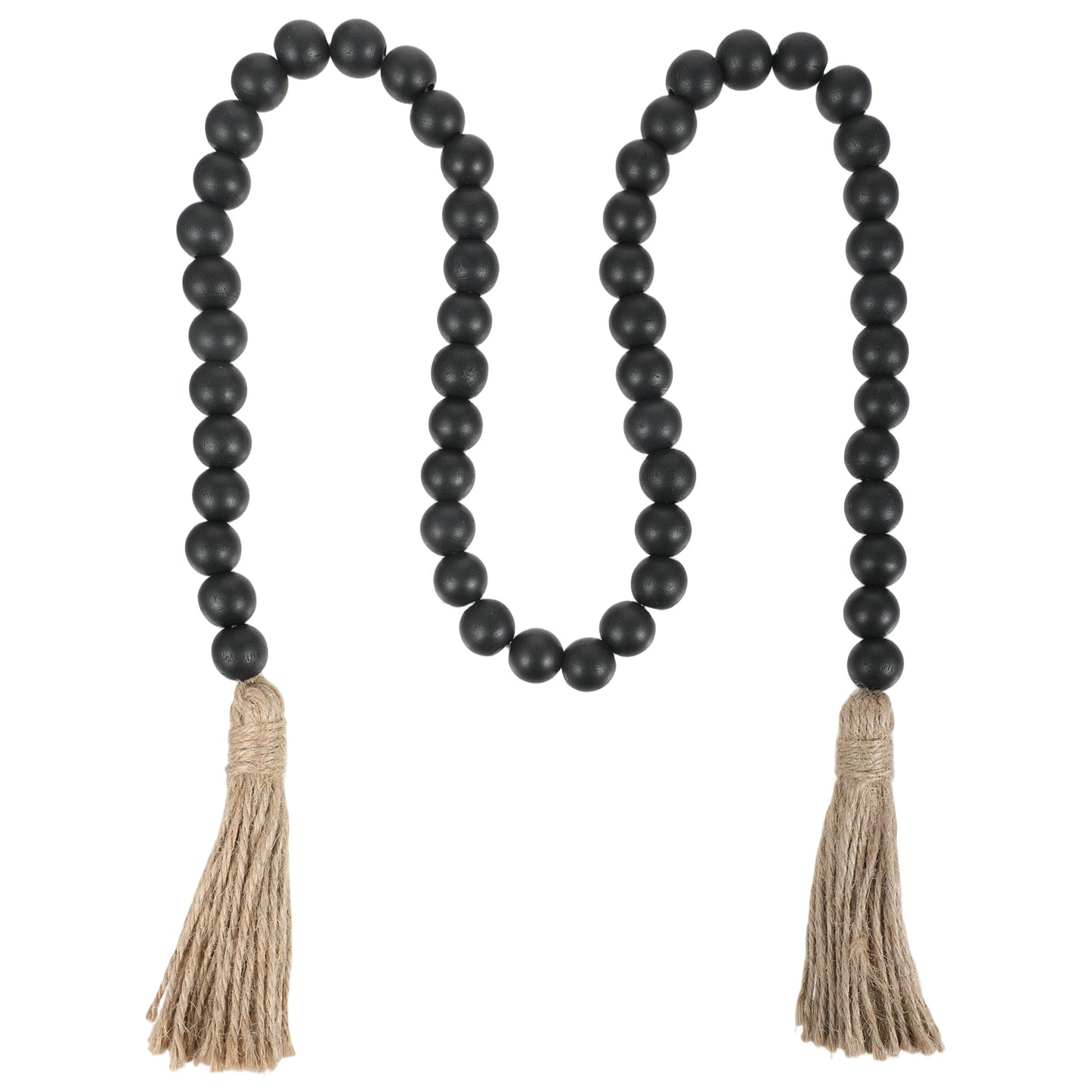 Sorcristy 39in Wood Bead Garland With Tassels Wooden Beads Decor Farmhouse