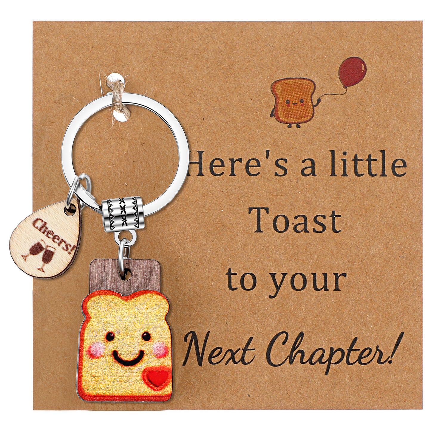 Ymapinc Toast Keychain, New Beginnings Gifts for Women, New Chapter Congratulations, Valentines, Graduation, Divorce, Leaving Engagement Housewarming Present