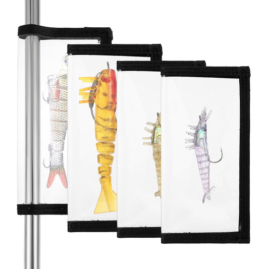Teaaha 4 Pack Fishing Hook Covers, Lure Wraps, Fishing Lure Wraps, Lure Shield, Keeps Fishing Safe Transparent PVC Shield for Safe Fishing, Protects Hooks from Tangling for Bait Storage, 2L+2M