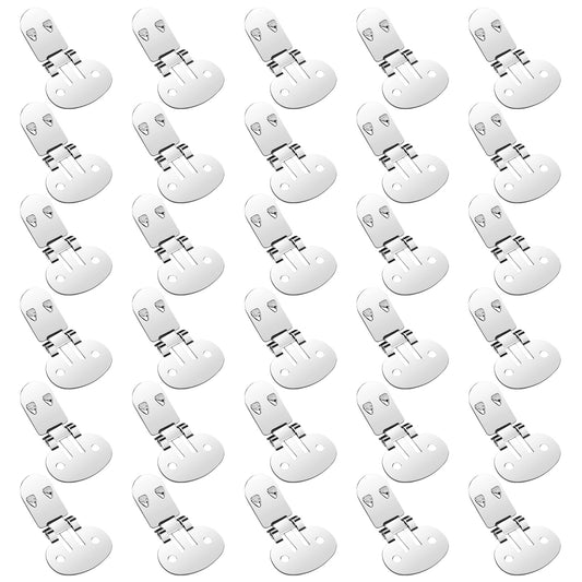 Ymapinc 30PCS Blank Shoe Clips for Women Dress Shoes, Decorative Bows Shoe Clips for DIY Craft Footwear Buckle Clip - Stainless Steel