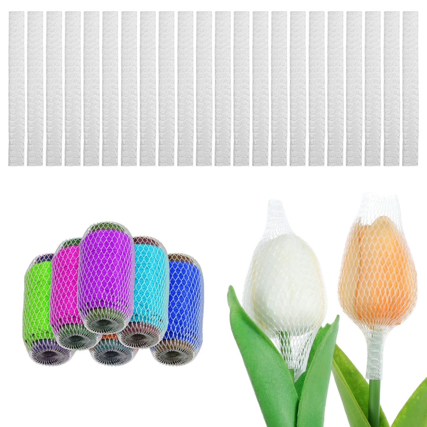 Rahhlzs 100 PcsMakeup Brush Covers Expandable Mesh Cover Thread Nets for Spools of Thread Makeup Brush Protector for Embroidery Sewing Quilting and Serger Threads Spools Cones(9 x 1 cm)