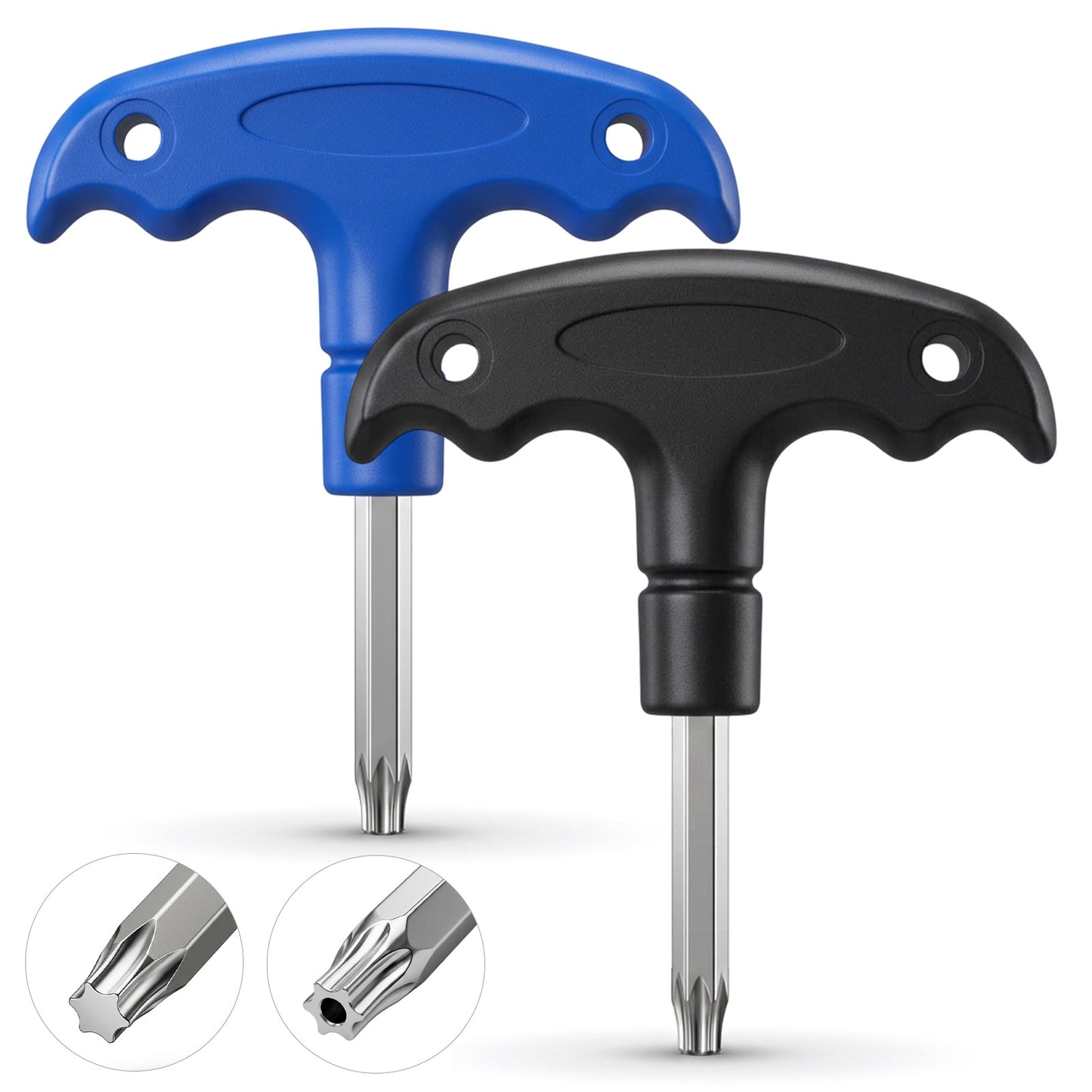Nogeqi 2 pcs Golf Driver Tool, Golf Wrench for T20 and T25, Golf Torque Wrench, Adjustment Tool with Plastic Handle, Portable Driver Tools Golf Accessories for Club Driver Equipment(Black Blue)