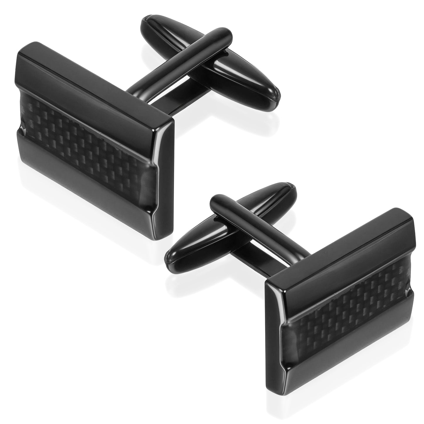 Tyqour Mens Black Cufflinks For Men Cuff Links Groom Classic Shirt CuffLinks for Men Wedding Cuff Links for Father Husband Boyfriend