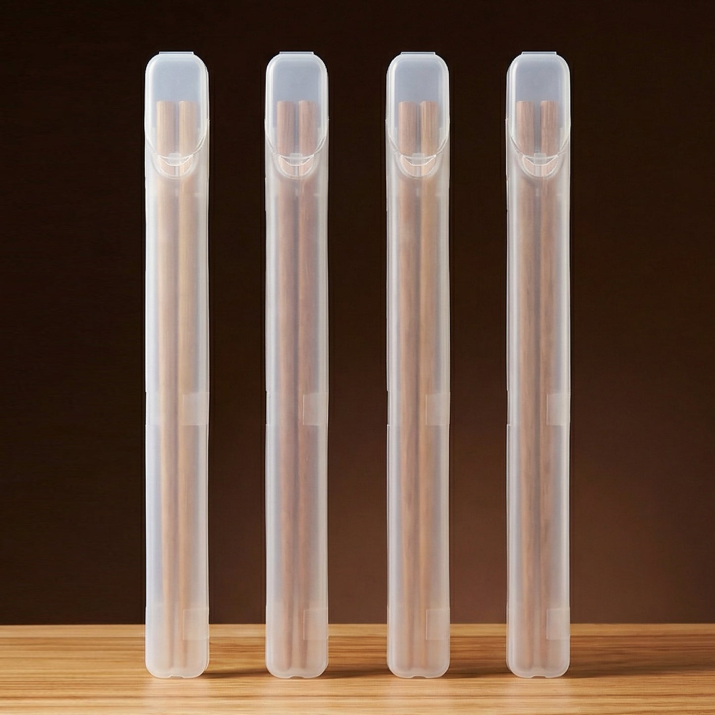 RAHHLIZS 4 PCS Chopsticks Case, Plastic Chopstick Holder with Top Opening for Metal Stainless Wooden Chop Sticks Reusable Chopsticks Utensils Case, Portable Carrying to Work or Travel Outgoing