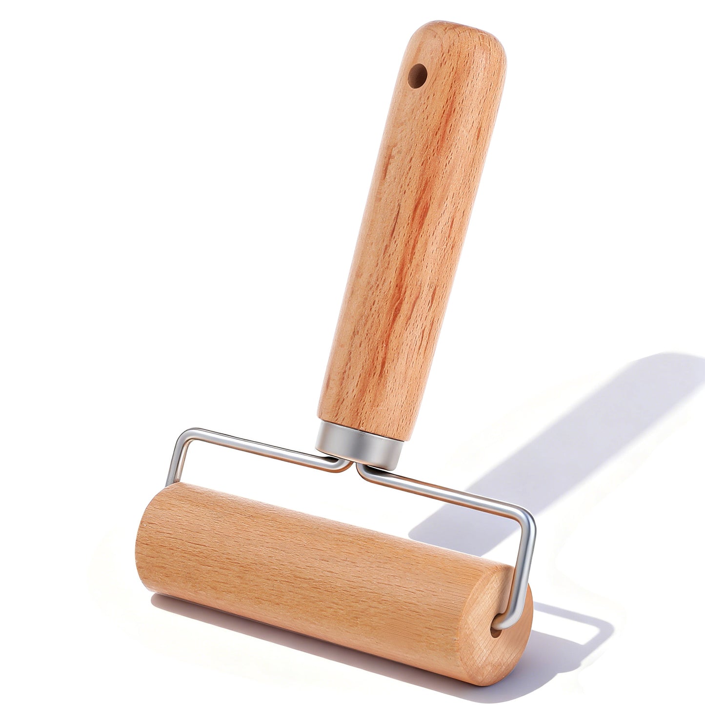 Small Rolling Pin, Mini Wooden Dough Roller, Non-Stick Pizza Roller, Pizza Dough Rollers for Baking, 6.10×4.33 inches