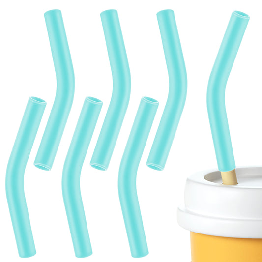 Ymapinc 6Pcs Silicone Straw Tips, 8mm Drinking Straw Topper Detachable Reusable Bendy Topper for Stainless Steel Glass Metal Straws, Travel Soft Wear-Resistant Elastic