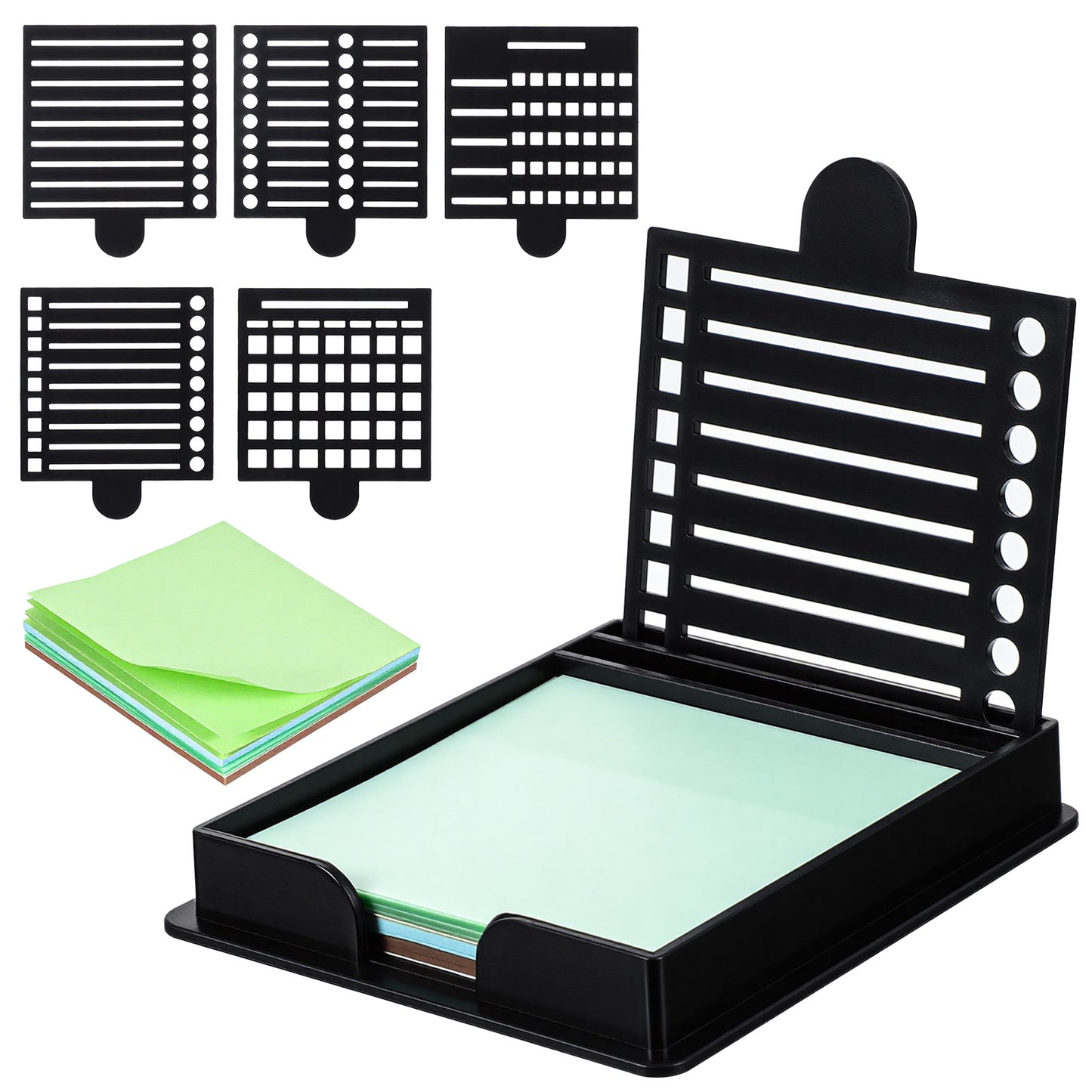 5Pcs Sticky Note Stencil Organizer Reusable Sticky Notes Stencil Template Holder Dispenser Memo Pads with Line Box Drawing Template for Office and Home