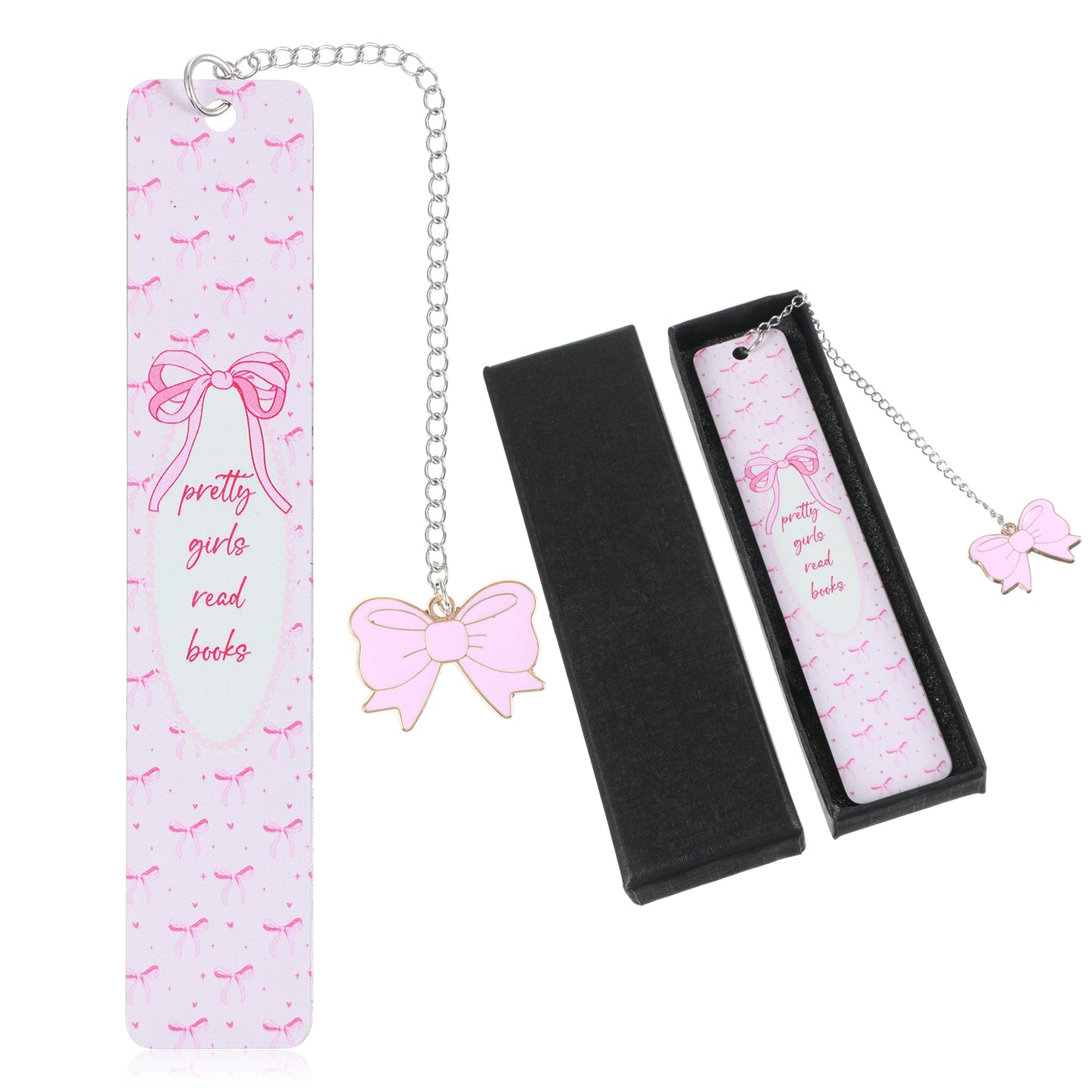 Pink Bow Metal Bookmark, Cute Pink Bookmarks for Women, Metal Book Marks for Reading Book Lovers Gifts Books Club Gifts Birthday Christmas School Office Supplies (Pink Bow)
