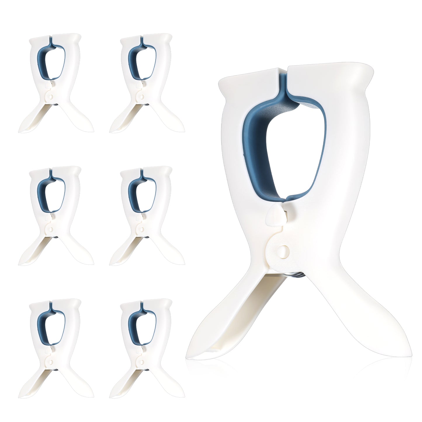Nogeqi 8 Pcs Beach Chair Clips for Towels,Beach Towel Clips for Beach Chairs,Strong Grip Plastic Clothes Clips Non-Slip,Beach Accessories Suitable for Towels Sheets Clothes Blankets(White Orange)