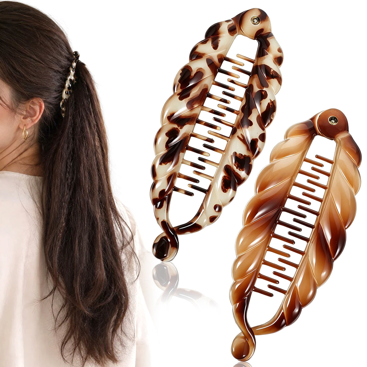 RAHHLIZS 2pcs Banana Clips Women Hair Clips for Thick Hairs