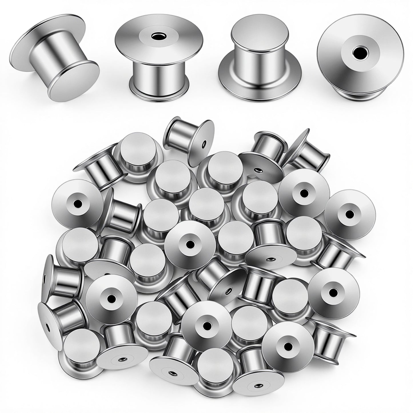 Nogeqi 40PCS Locking Pin Backs, Metal Pin Locks