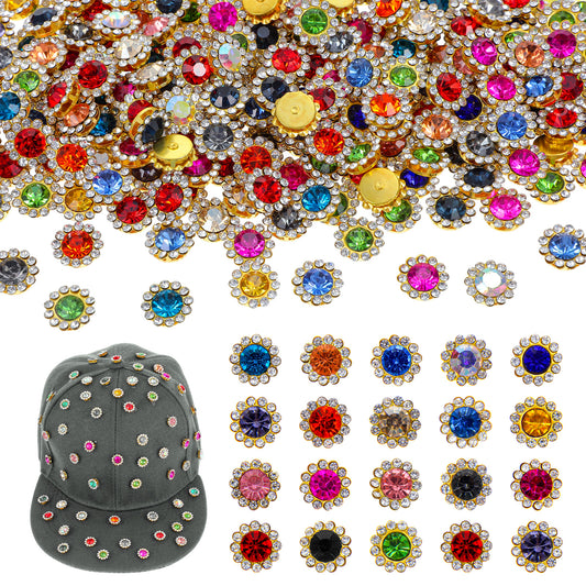 300 Pcs Flower Rhinestones Mixed Colors Sew On Rhinestones with Crystal Glass Metal Base Flower Shape Claw Flatback Rhinestone for Crafting Bedazzling Garments Shoes Bags and Accessories
