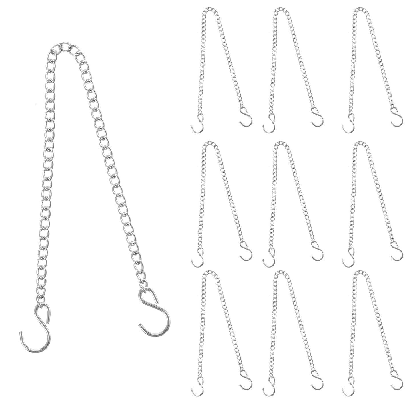 RAHHLIZS 10 Pack 25cm Chrome Plant Hanging Chain, Chains for Hanging Plants
