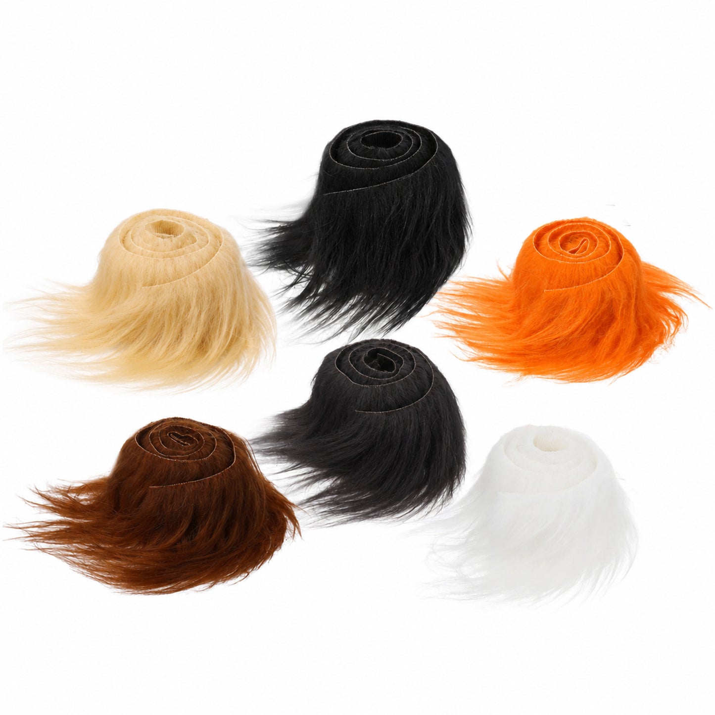 Tyqour 6 PCS Faux Fur Strips for Therian Mask Fluffy Fake Fur