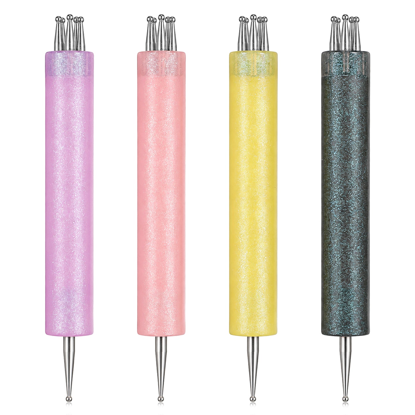 RAHHLIZS 4 Pack 5 Petal Flower Dotting Tools Nail Art Dotting Pen