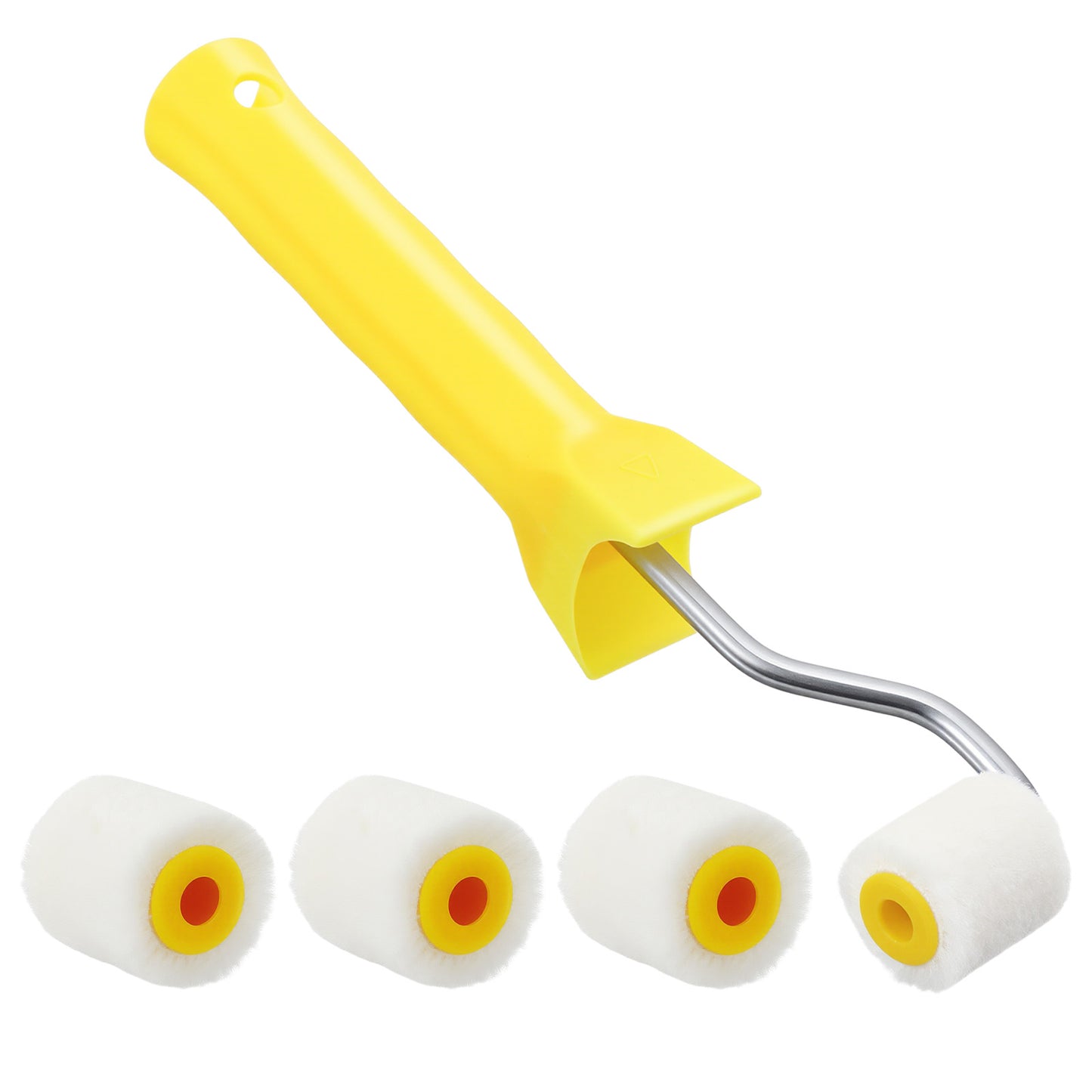 Mini Paint Roller Set, 4 Piece Set of Small Paint Rollers, Ideal for Touch-U.S, Edging, Corners, and Other Small Areas (Roller Diameter: 1 Inch)
