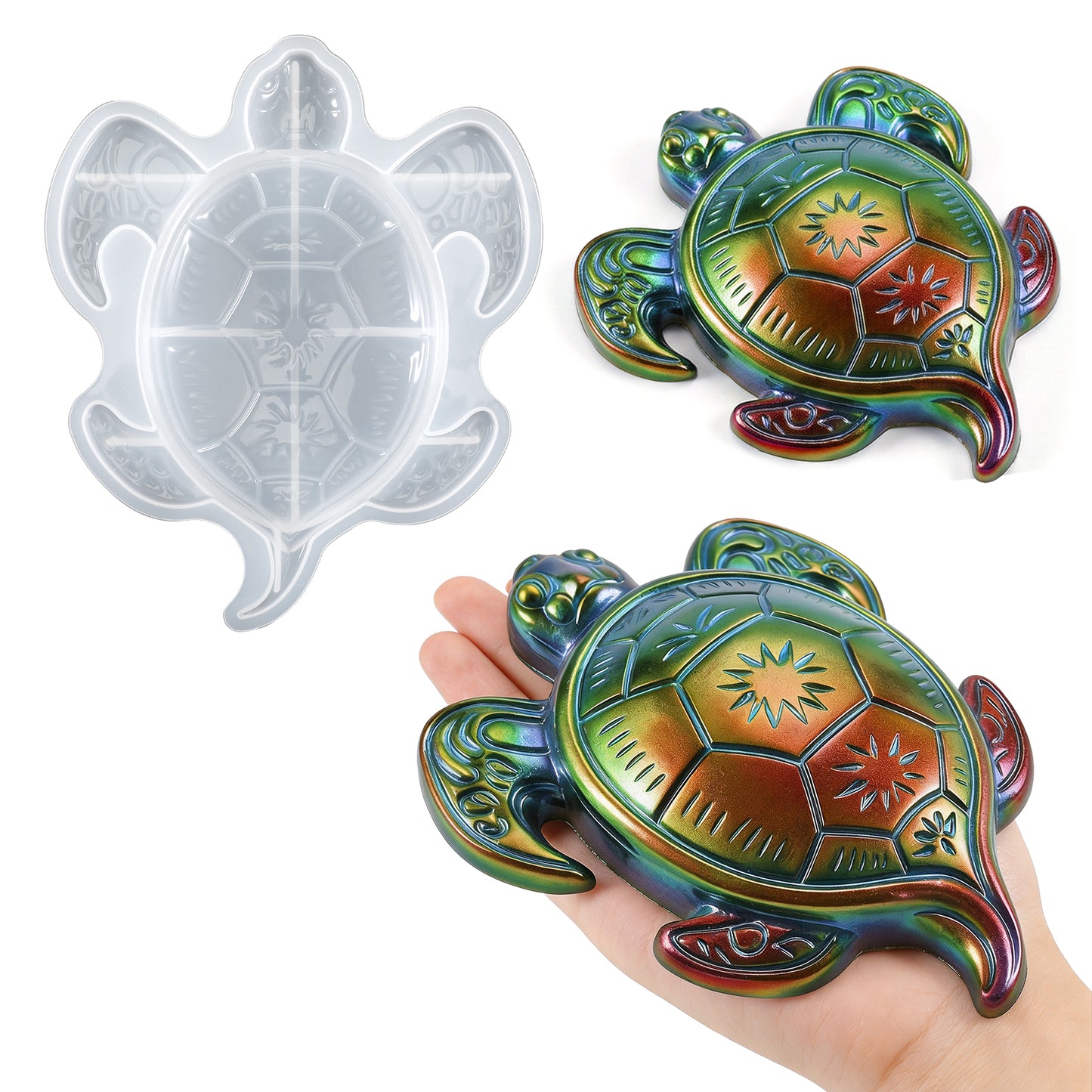 Mabor Sea Turtle Silicone Mold, 3D Large Animal Epoxy Casting Molds for DIY Craft, Cute Sea Turtle Resin Mold for Tabletop Home Garden Landscape Decor Supplies