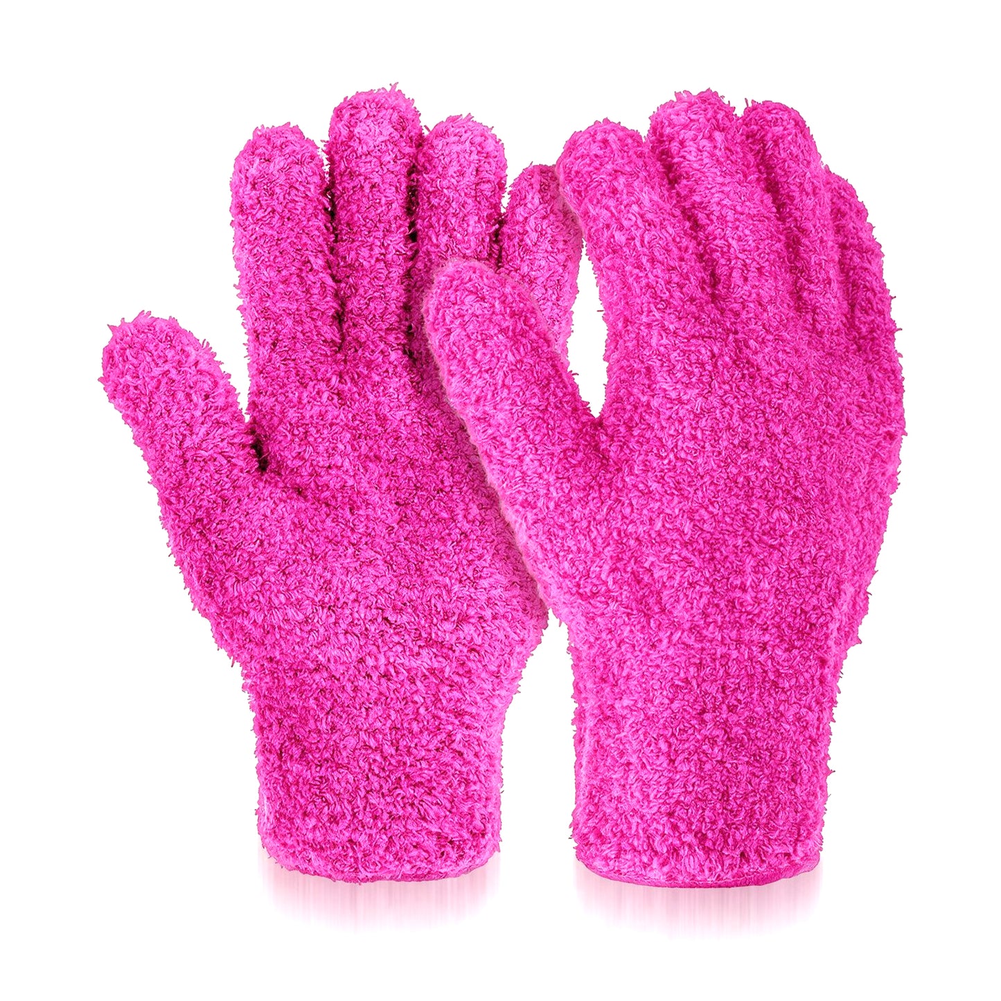 Ymapinc 1 pair Microfiber Plant Dusting Gloves, Rose Red