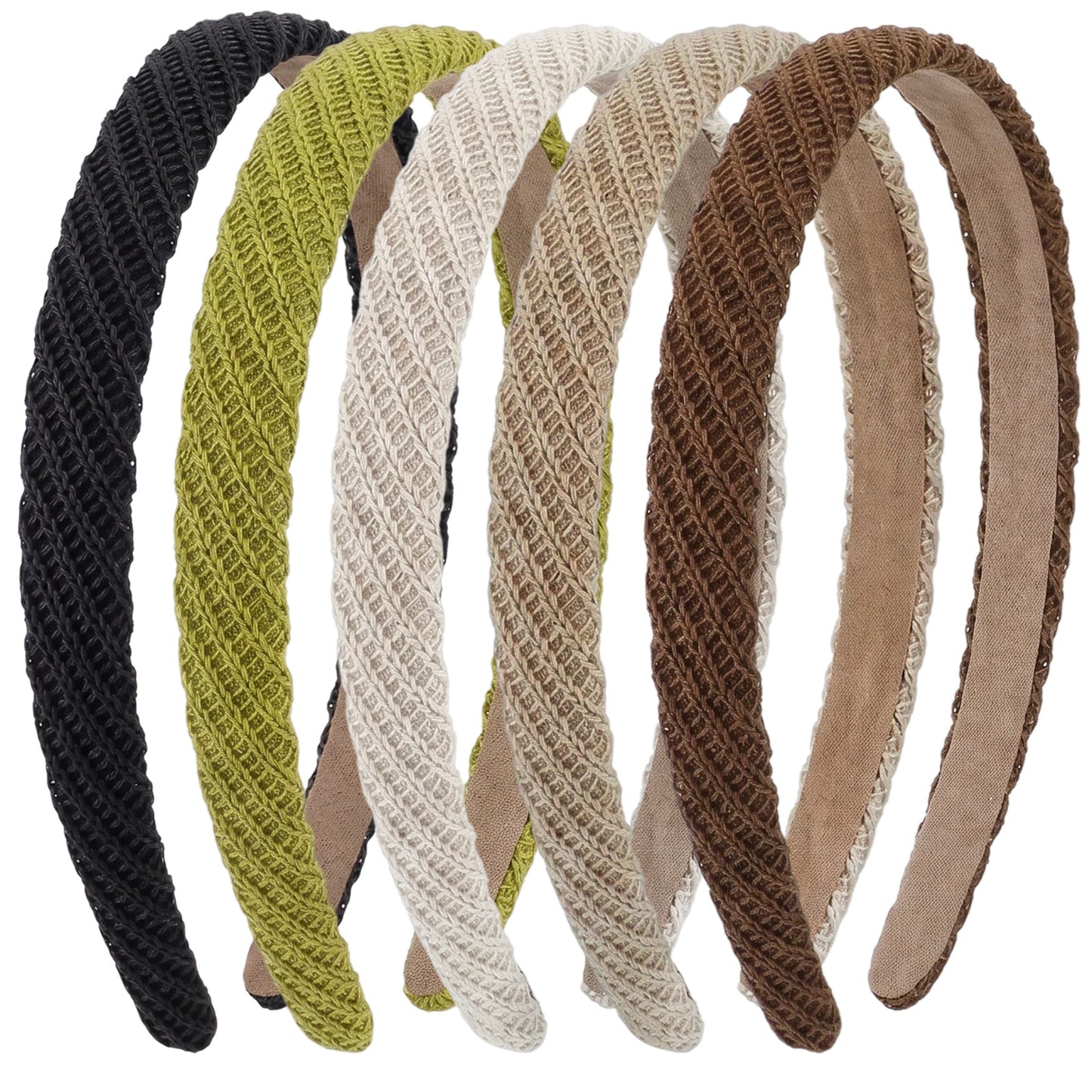 Ymapinf 5 PCS Non Slip Knitted Headbands for Women, Wide Hair Bands in 5 Colors, Trendy Hair Accessories for Yoga Makeup Washing