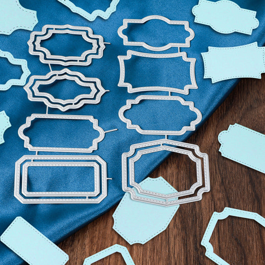 12 Pcs 3D Backgrounds Frame Cutting Dies for Card Making Scrapbooking Die-Cuts Paper Craft Punch Template Background Embossing Stencils for Party Wedding Decorations DIY Album Décor