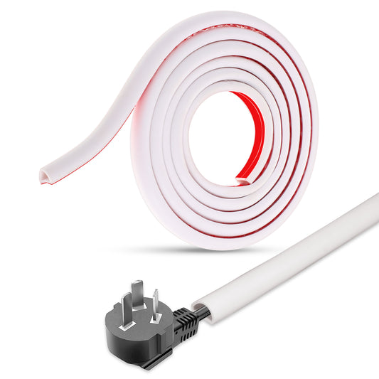 Wall Cord Hider 78 Inch Self Adhesive White Cord Covers for Wires on Wall, Flexible Pvc Cable Hider TV Wire Cover Power Protector Channel Cord Concealer Raceway for Easy Cord Management W0.59 H0.39in