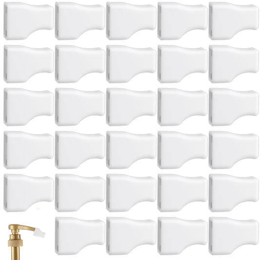 30 Pcs White Silicone Syrup Pump Covers Coffee Syrup Pump Tip Covers Portable Practical Pourer Cap for Syrups Pumps Pour Dispenser Oil Liquor Bottle Clean Keep Sugar Condiments Olive Clean Preserved
