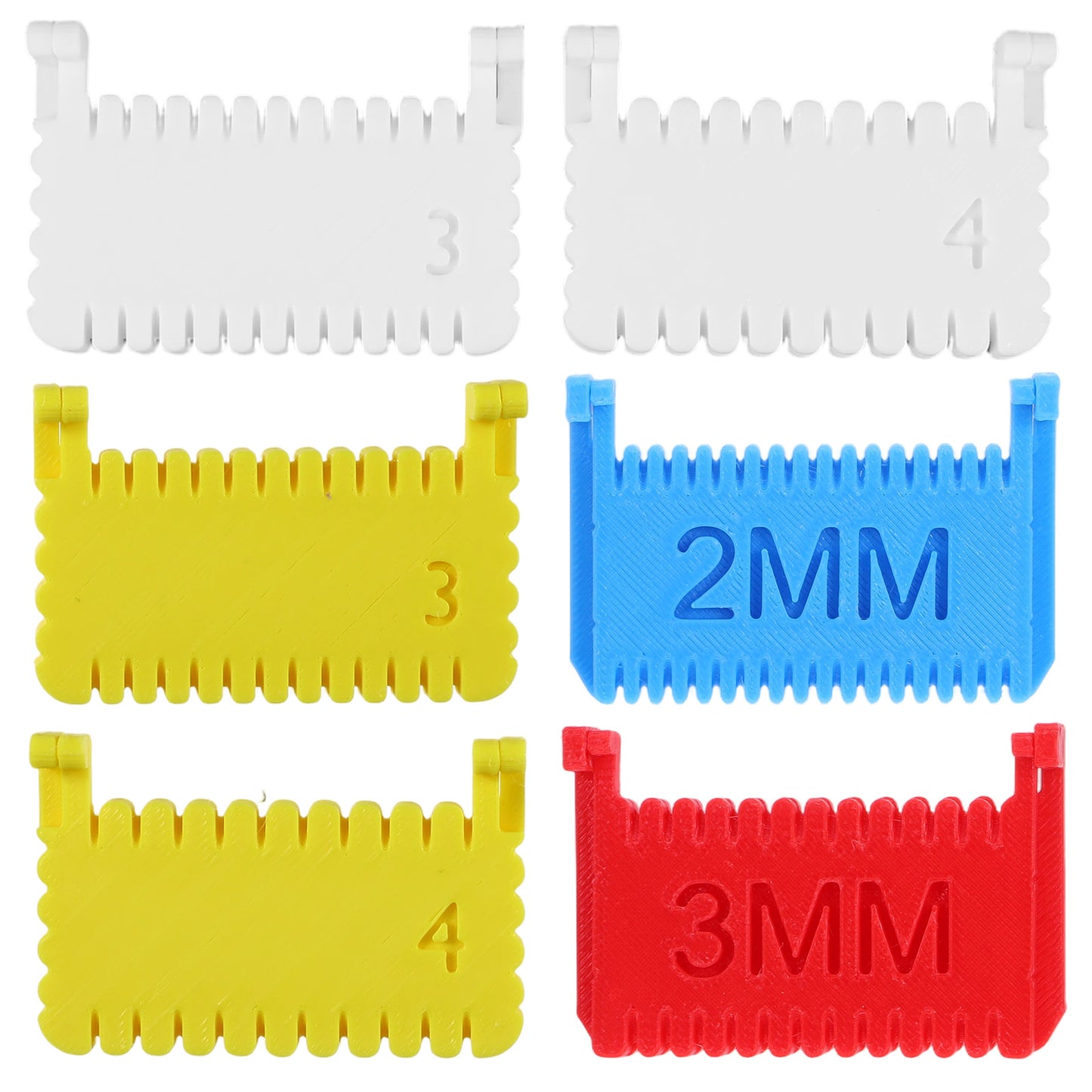 Shimmeroo 6-Pack Sewing Templates with Clips, 2mm/3mm/4mm Non-Slip Blanket Stitch Guide Tool, Quilting Guide for Consistent Stitches Precision Sewing