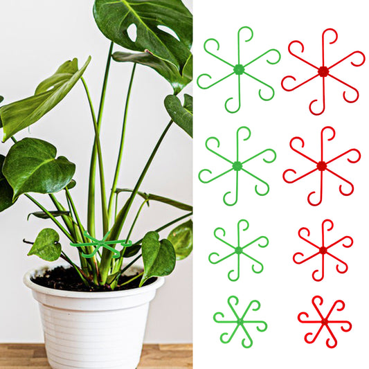 Tyqour 8pcs Plant Stem Support Climbing Houseplant Support Stakes for Indoor Plants Reusable Plastic Climbing Plant Support Plant Trellis Indoor Ideal Plant Support for Thriving Growth (Green, Red)