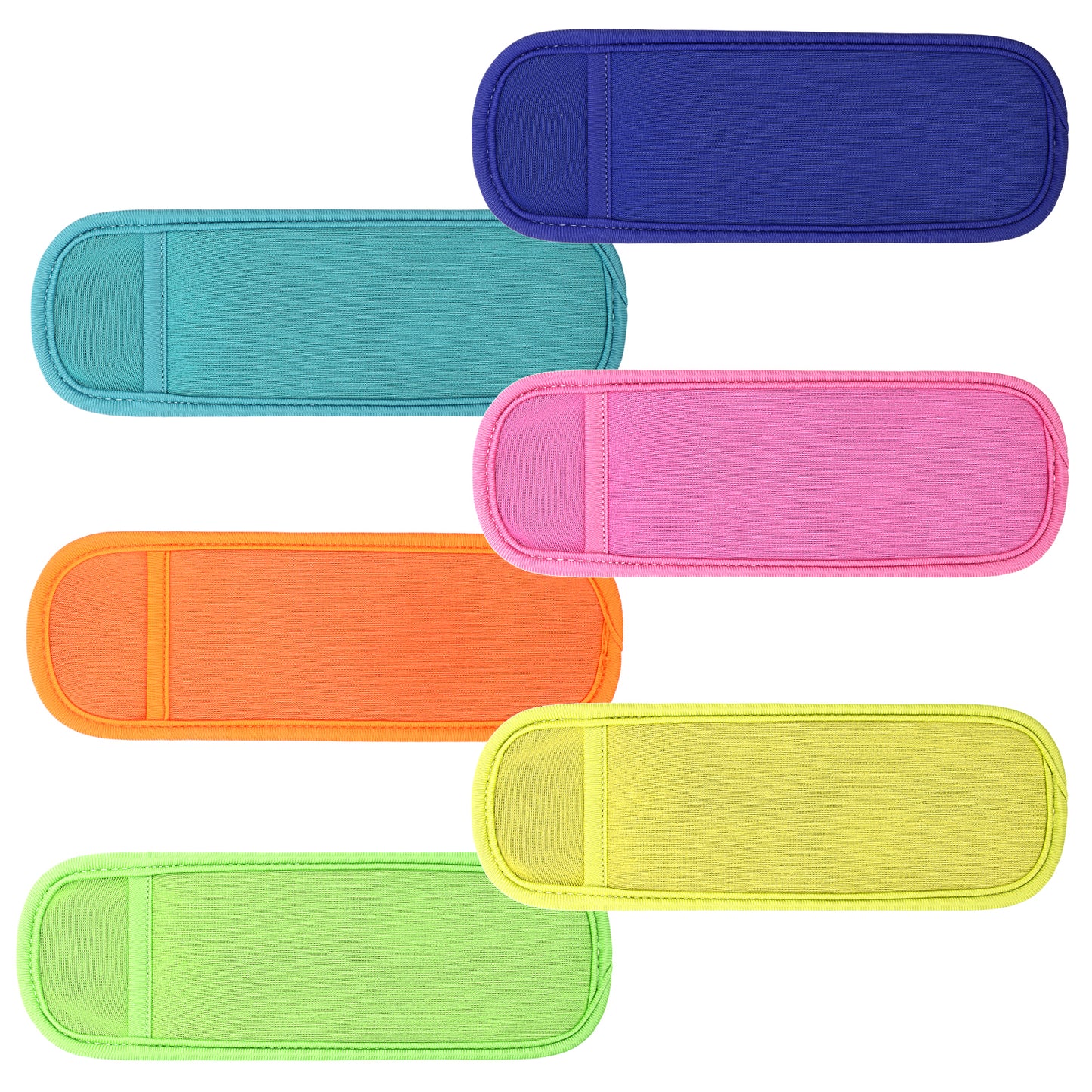 6 Pack Reusable Popsicle Holders Freezer Ice Pop Sleeves Washable Neoprene Popsicle Sleeves Bags Anti Freezing Ice Pop Holders for Boys Girls Adults No Drip Durable 6 Colors