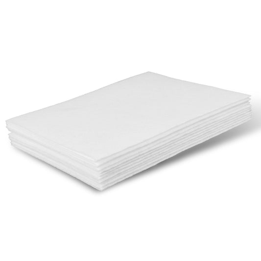 10 Pcs Felt Fabric Sheets, 11.22"x7.08" Soft Craft Felt Sheets White Fabric Sheet Adhesive Felts Sheet for DIY Patchwork Sewing School Projects Decoration, 1mm Thick (White)