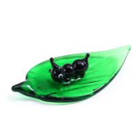 Ymapinc Glass Ant Green Leaf Animals Gifts - 1.9 inch Animal Figurines, Tiny Animal Figurines Hand Blown Glass Thoughtful Gift Collection Bedroom Decor