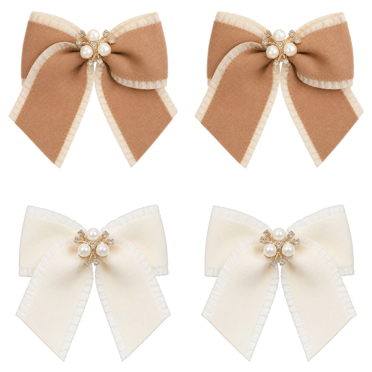 4 Pcs Hair Bow Large Bows for Girls Hair Bow Clips, Grosgrain Ribbon