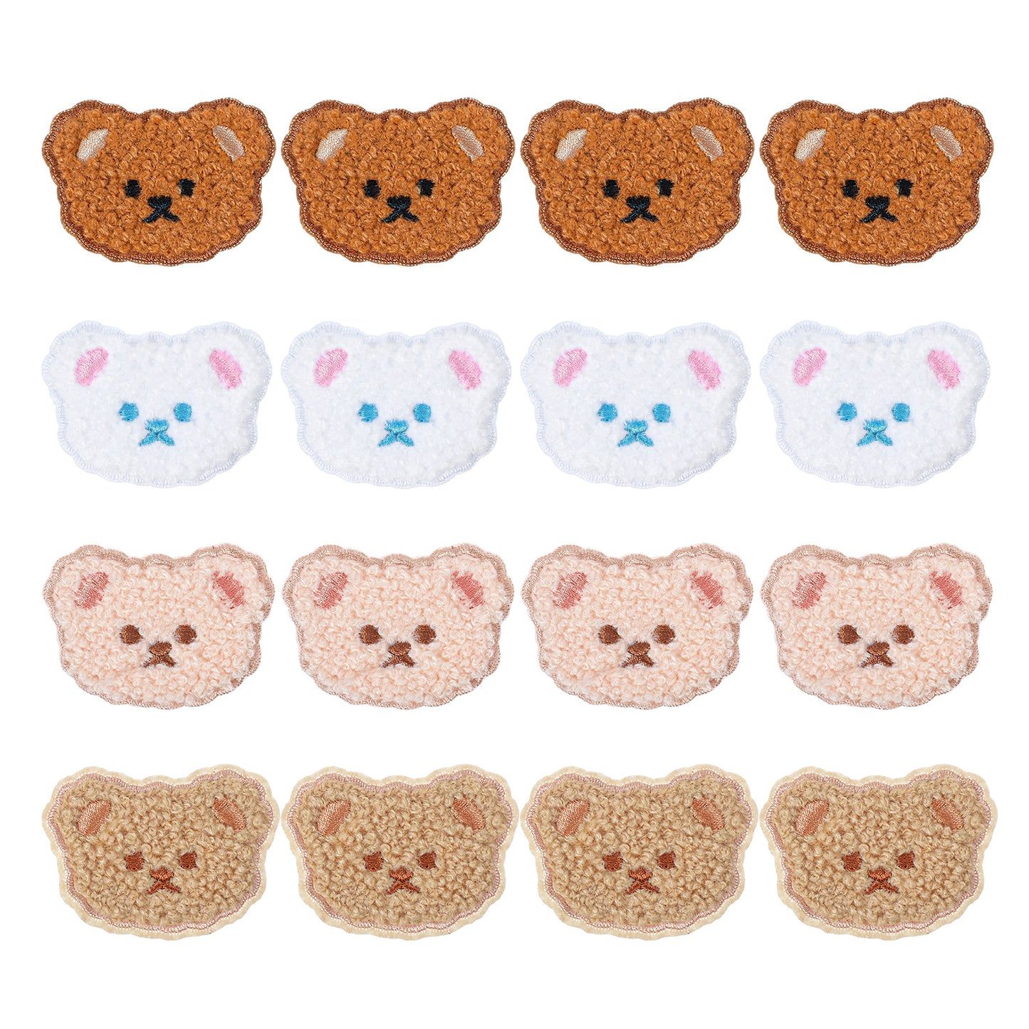 Shimmeroo 16PCS Cute Iron on Patches,Bear Patch Animal Embroidered Patches Sew On Applique Patch for Clothes for Clothes Hat Bag Jeans Dress Shirt