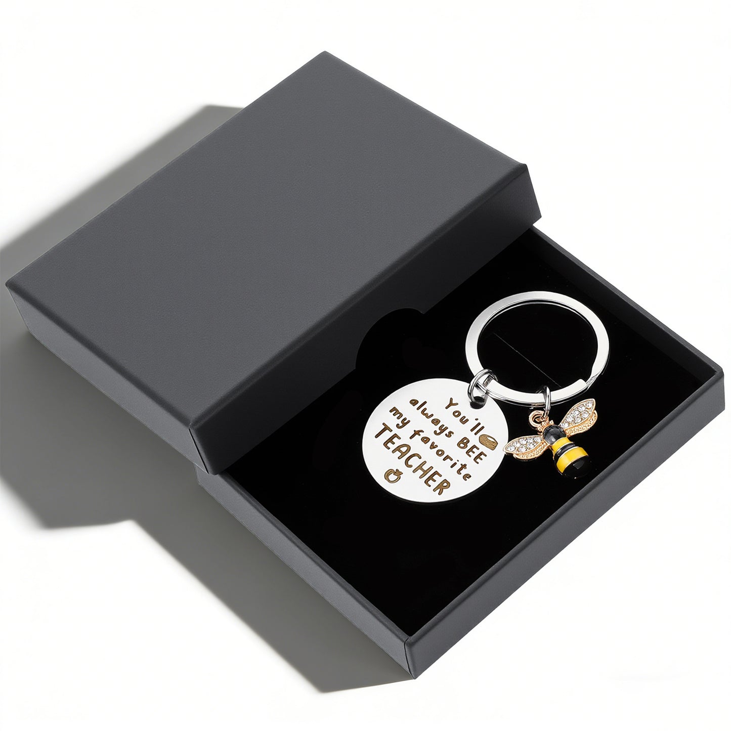 Nogeqi Best Teacher Gifts, Cute Bee Keyring for Teacher Appreciation Gifts from Students for Teachers' Day, Graduation, Christmas, Thanksgiving, Birthday