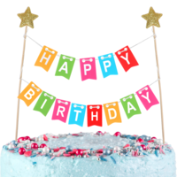 Ymapinc Happy Birthday Cake Topper,1 Set Mini Cupcake Topper, Happy Birthday Bunting, Banner Cake Decorations for Boys Girls Party